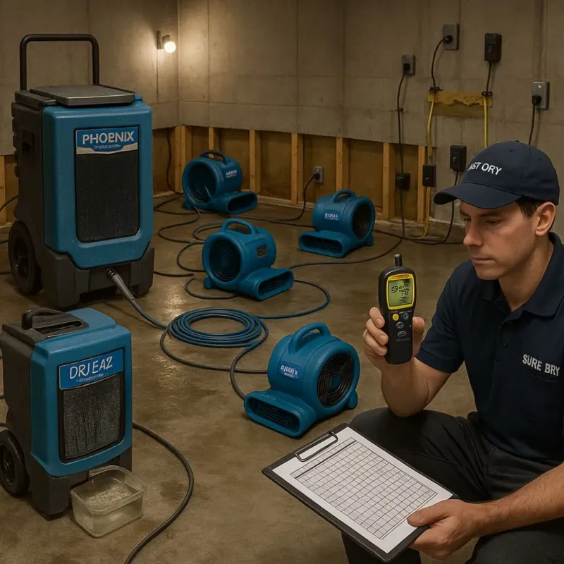 Structural Drying and Dehumidification process in Clinton, SC